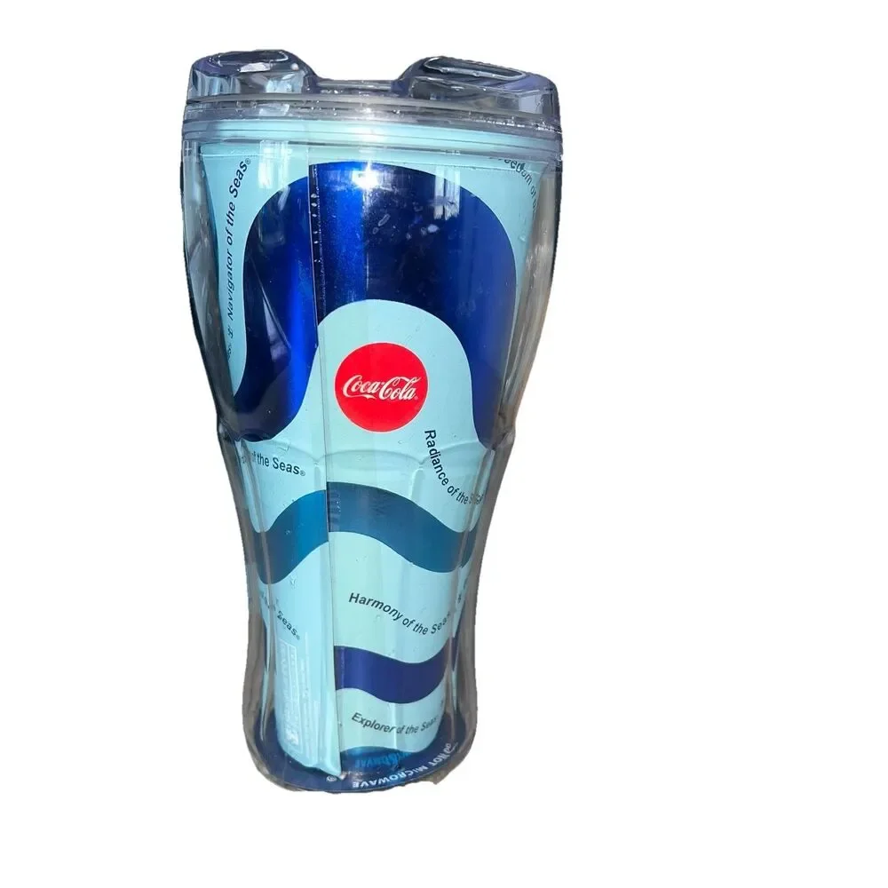 Royal Caribbean Cruise Line Save The Waves Tumbler Cup Coca-Cola Blue